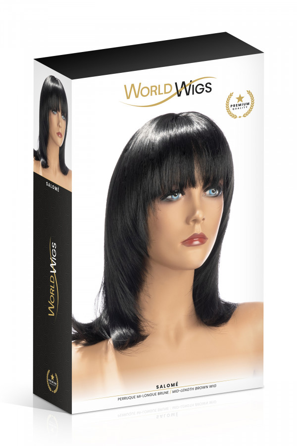 Perruque cheveux mi-longs brun Salomé