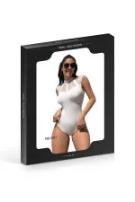 Body moulant blanc en dentelle