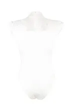 Body moulant blanc en dentelle