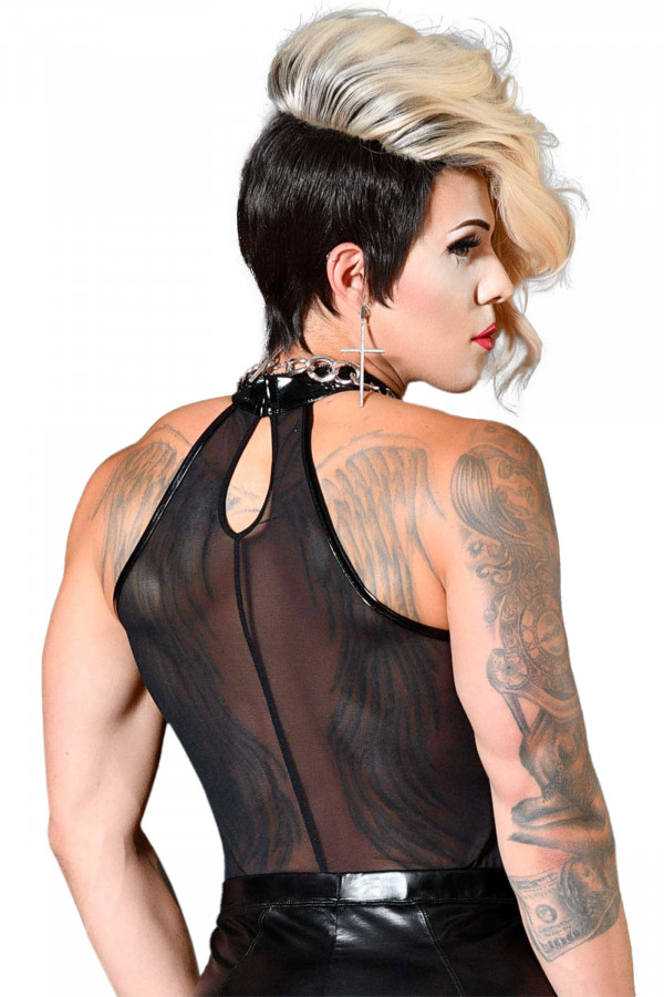 Top Mme Catherine en résille fine de la Maison Catanzarro