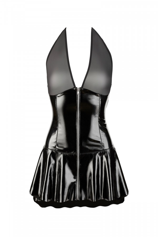 Robe en vinyle et zip noire