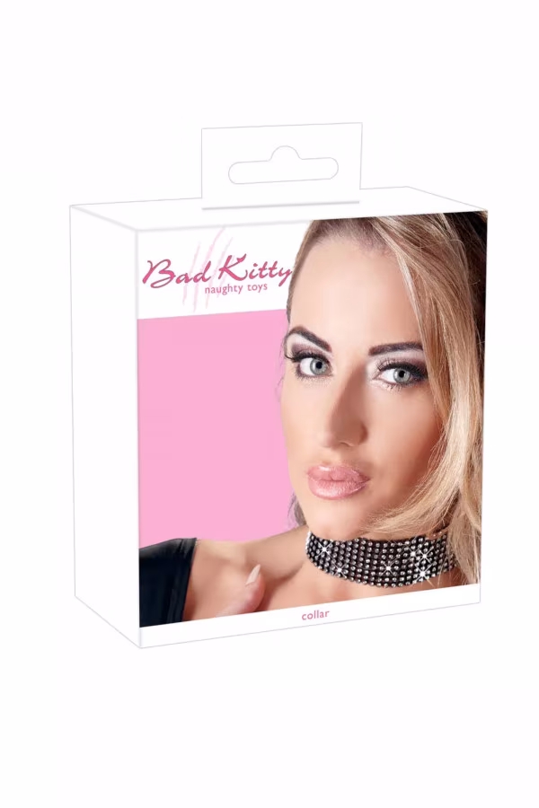 Collier ras de cou ajustable à strass - Bijoux Sexy