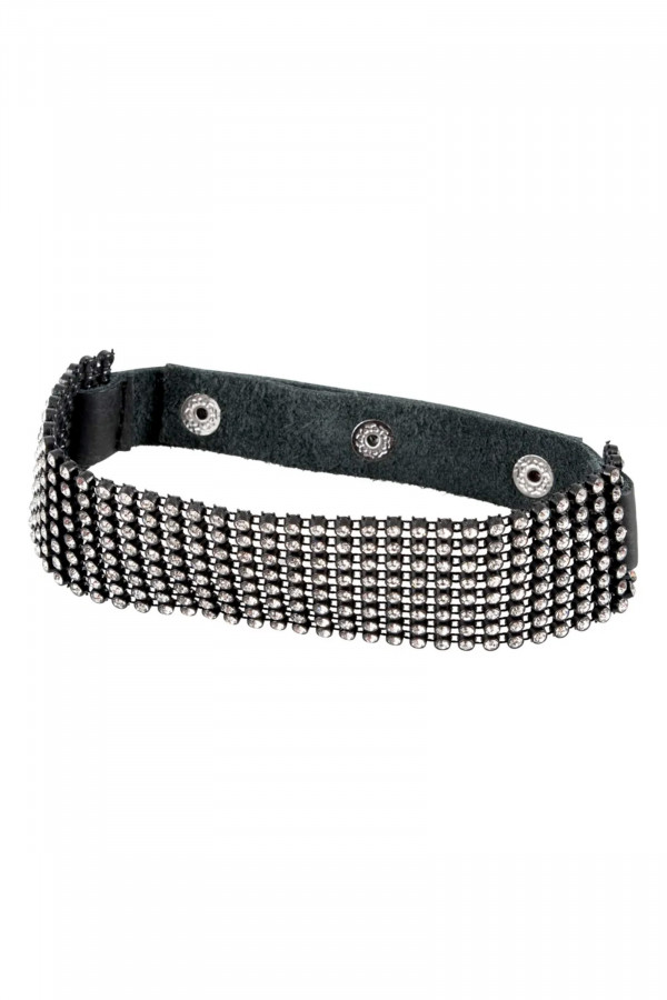 Collier ras de cou ajustable à strass - Bijoux Sexy