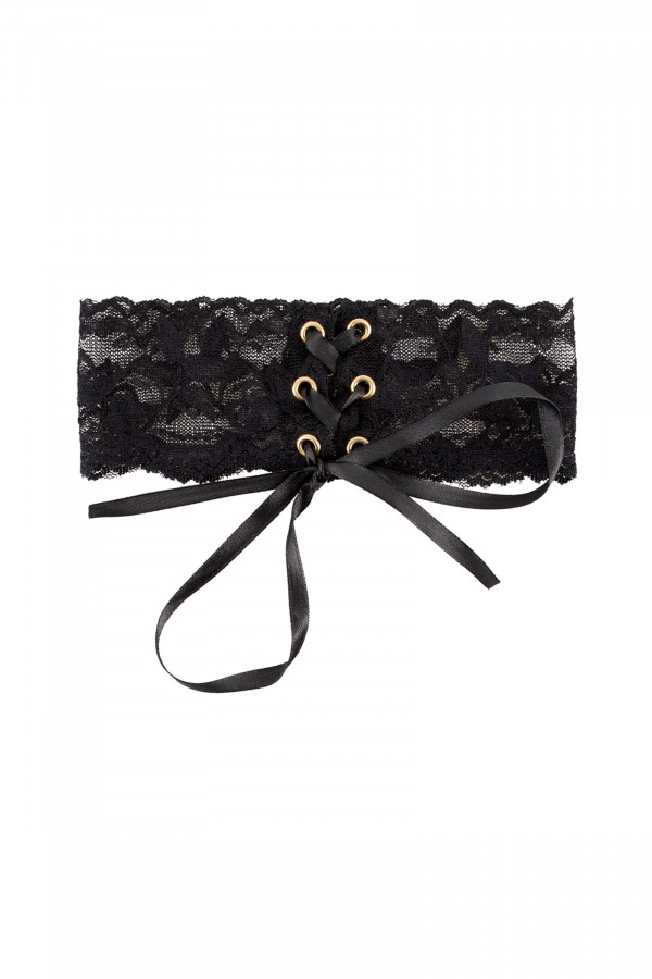 Collier ras de cou dentelle noire ajustable pas cher