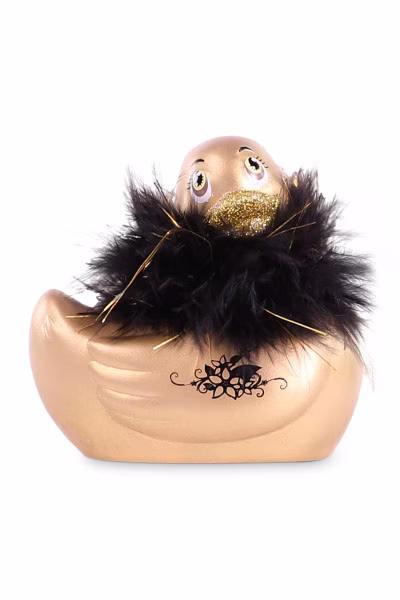 Canard vibrant or et boa noir Big Teaze Toys I Rub My Duckie Paris