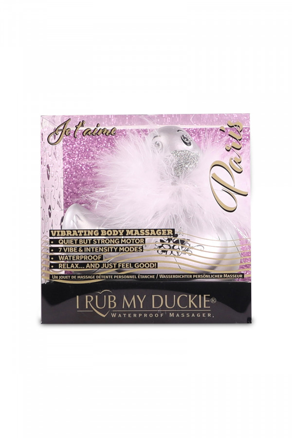 Canard vibrant I Rub My Duckie à plumes argent