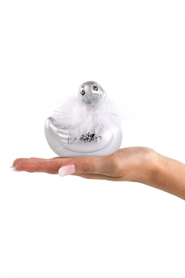 Canard vibrant I Rub My Duckie à plumes argent