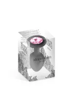 Plug anal en silicone noir et bijou rose Hidden Eden Cloud