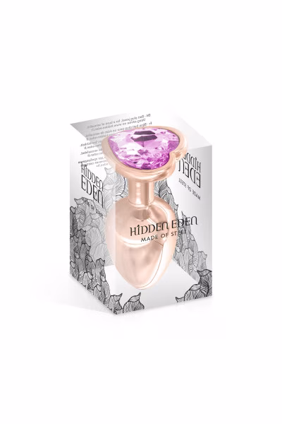 Bijou anal doré - plug métal avec strass coeur rose Gloria
