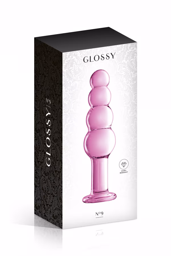 Dildo verre translucide boules progressive 18.5cm pas cher
