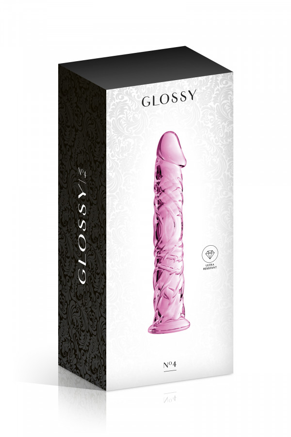 Glossy n°4, dildo en verre réaliste 16,5cm