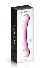 Glossy n°7, double gode en verre 22,5cm