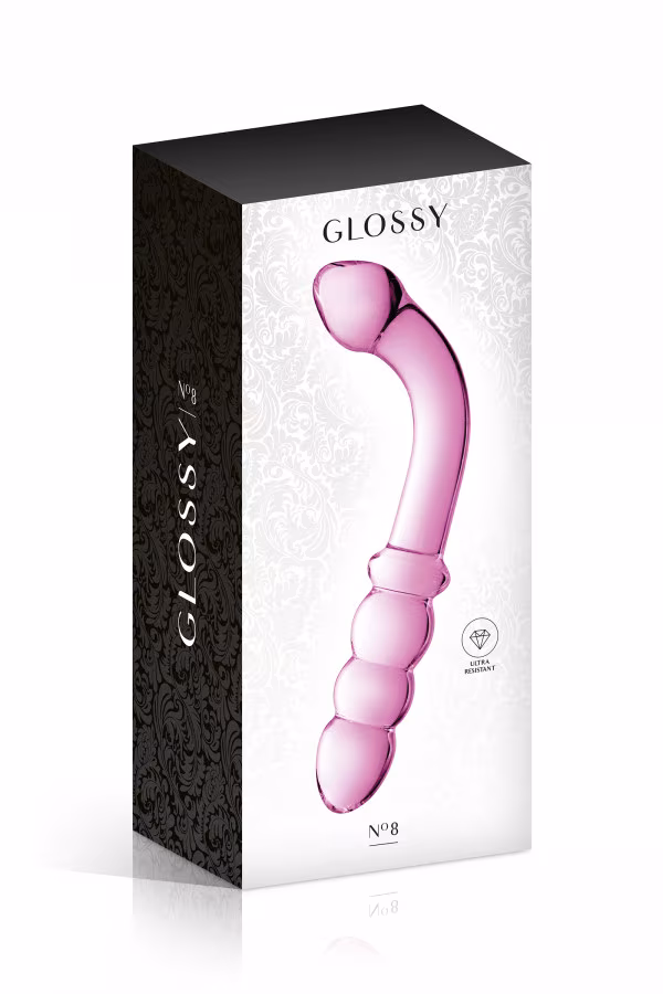 Dildo coudé multi stimulation en verre 22cm pas cher