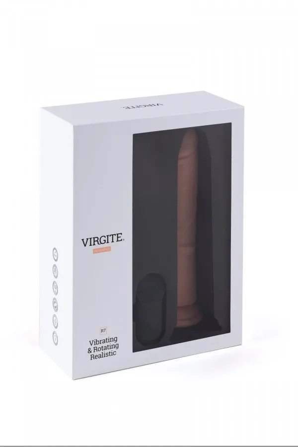 Sextoys : Vibromasseur réaliste 21cm tête tournante avec télécommande