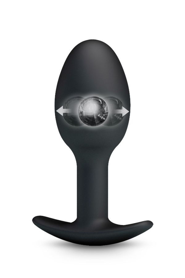 Plug anal en silicone avec bille oscillante