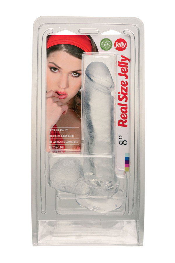 Real Size Jelly 8", gode ventouse réaliste 21cm