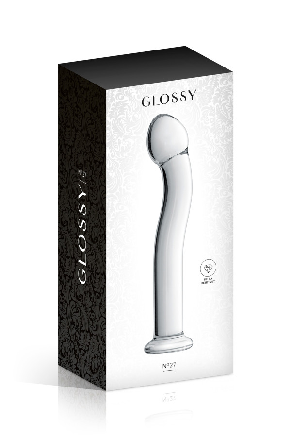 Glossy n°27, gode en verre point G 19,5cm
