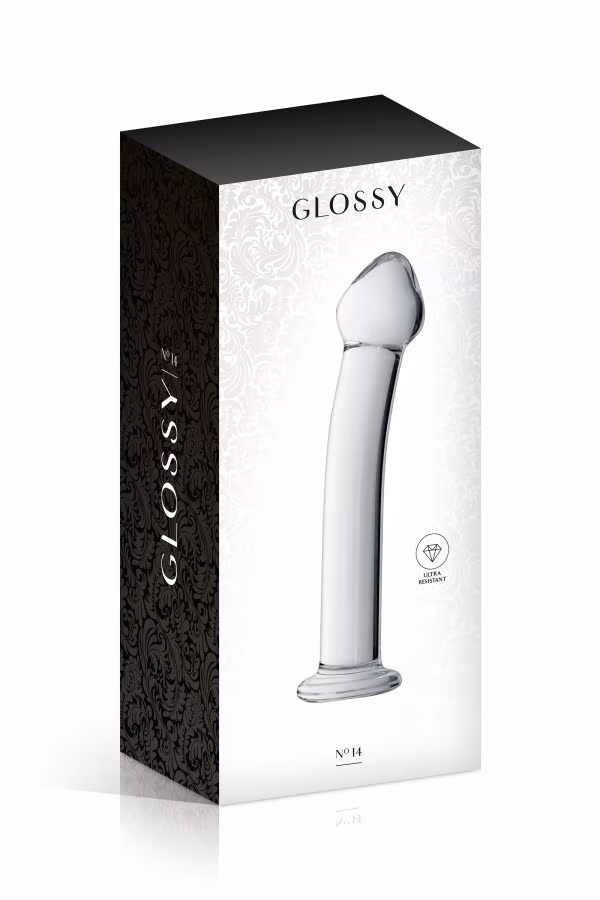 Dildo en verre 17.5cm transparent stimulation du point G