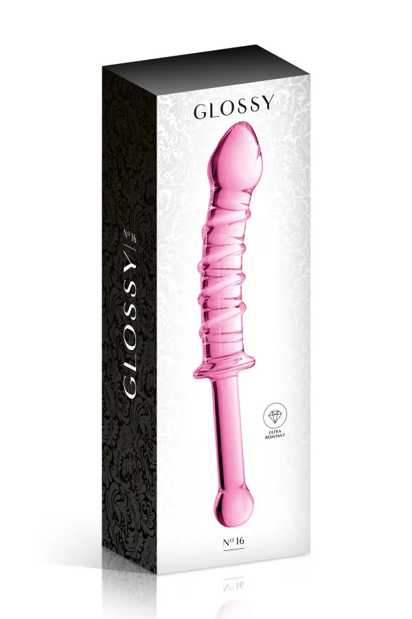 Dildo puissant en verre avec poignée 23cm pas cher