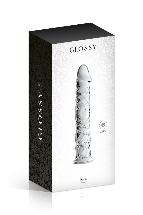 Glossy n°4, dildo en verre réaliste 16,5cm