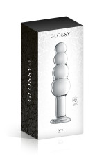 Glossy n°9, dildo en verre à boules progressives 18,5cm