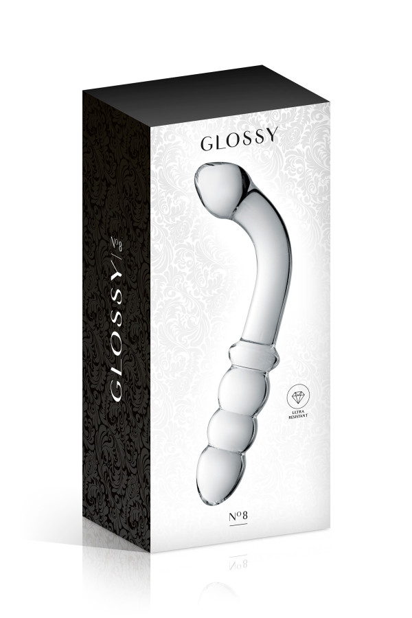 Glossy n°8, gode anal en verre double stimulation 22cm