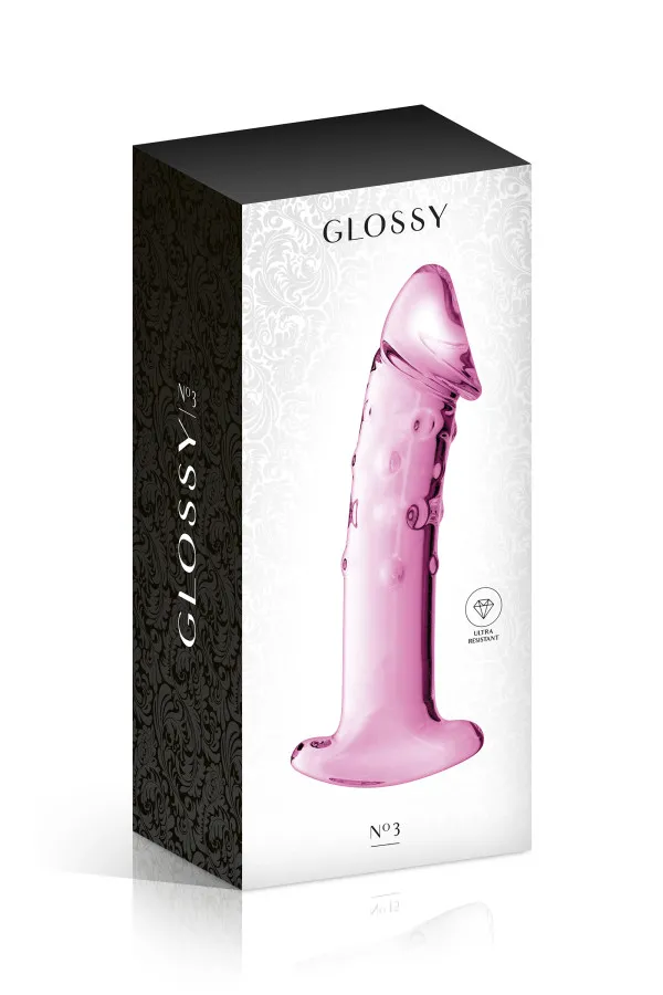 Dildo en verre translucide double stimulation 18cm pas cher