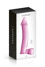 Glossy n°15, dildo pénis réaliste en verre 21,5cm