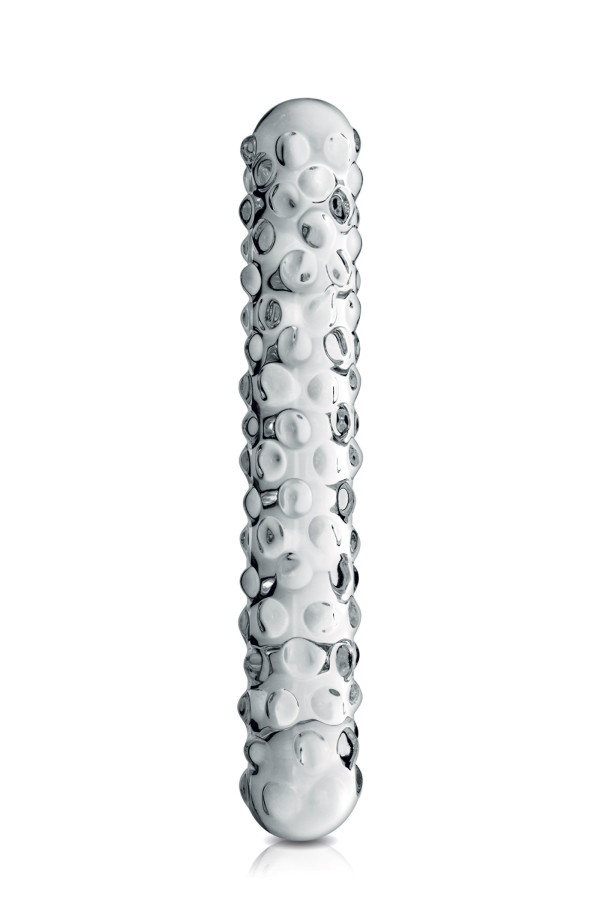 Glossy n°6, dildo perlé en verre 17cm