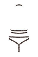 Ensemble de lingerie léopard à lanières