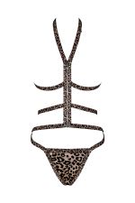Ensemble de lingerie léopard à lanières