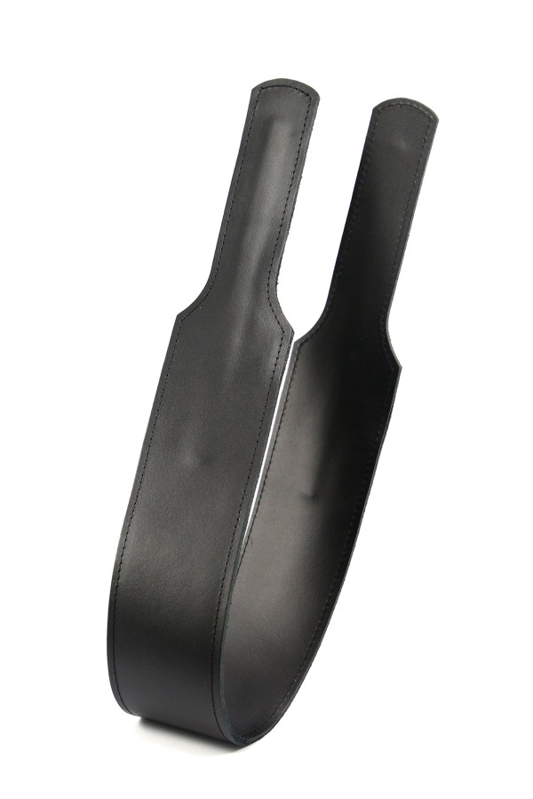 Double paddle en cuir robuste noir