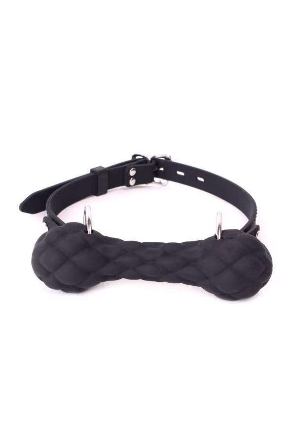 Bâillon fetish avec os en silicone bdsm