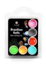 Assortiment de 6 huiles de massage Brazilian Balls Mix effects