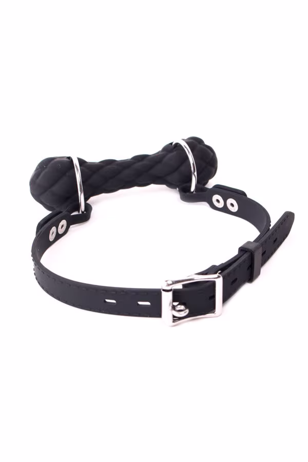 Bâillon fetish avec os en silicone bdsm