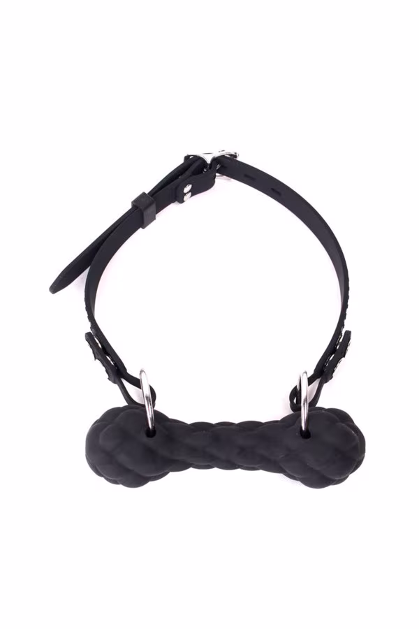 Bâillon fetish avec os en silicone bdsm