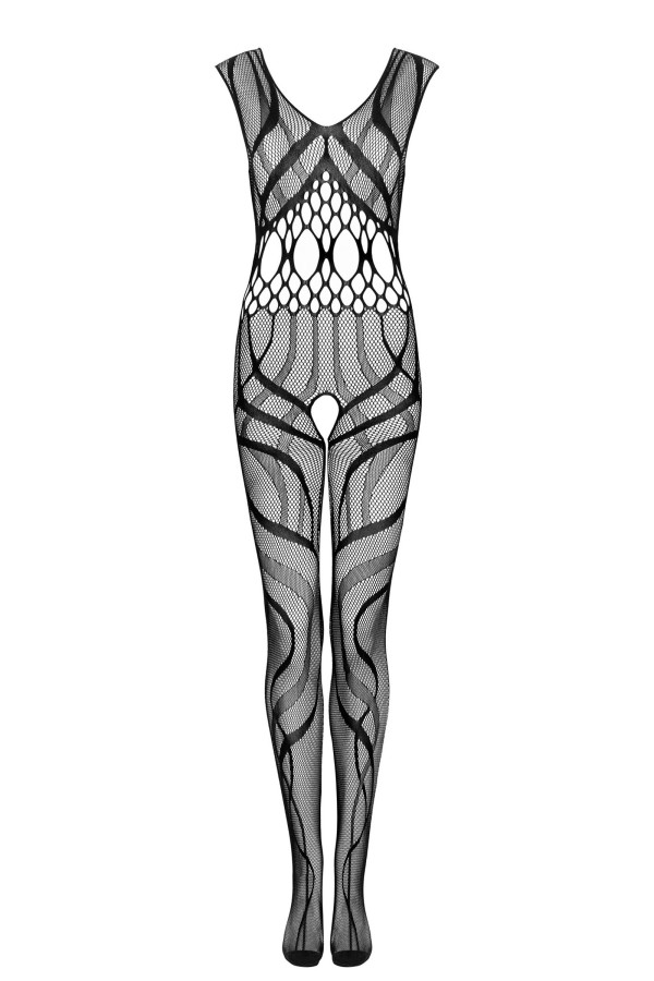 Combinaison en maille ouverte noire