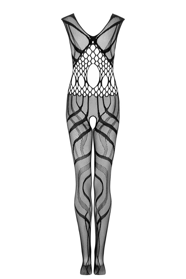 Combinaison en maille ouverte noire