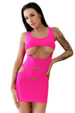 Robe moulante à découpes poitrine et dos