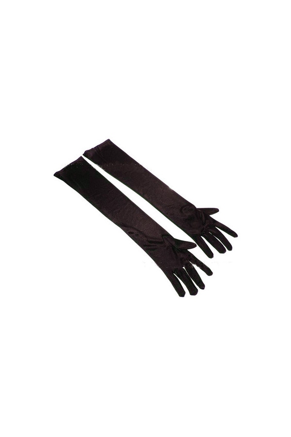 Gants longs satin noir