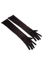 Gants longs satin noir