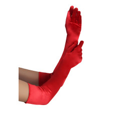 Gants longs rouges satin
