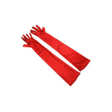 Gants longs rouges satin