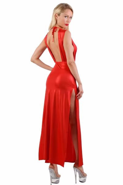 Robe longue effet métallique noire de Soisbelle