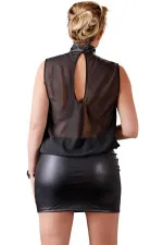 Robe bi-matière transparente et wetlook