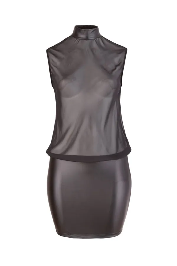 Robe bi-matière transparente et wetlook de Cottelli