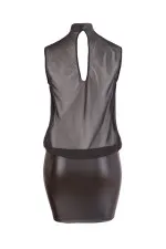 Robe bi-matière transparente et wetlook