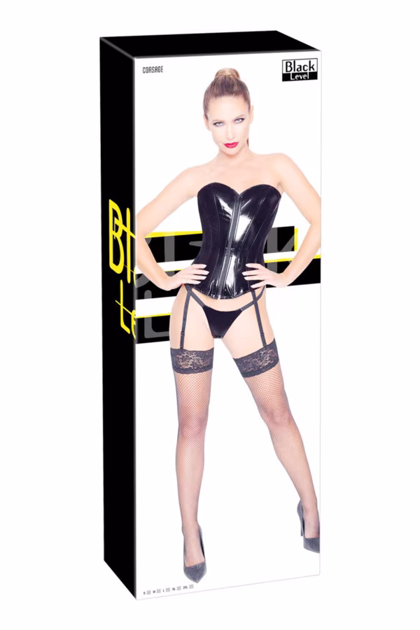 Corset effet vinyle avec zip et laçage - Concorde Love