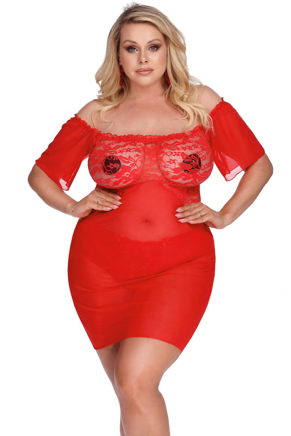 Nuisette et string Camari rouge grande taille de la marque Anaïs