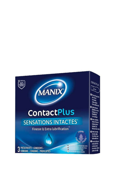 3 préservatifs fins & extra lubrifiés Manix Contact Plus